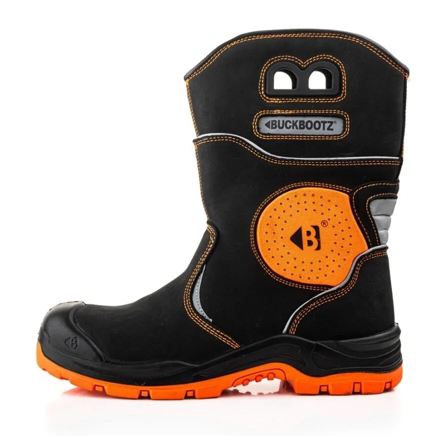 Buckbootz BVIZ5BKOR Buckzviz Rigger Boot, Black / Hi-Vis Orange
