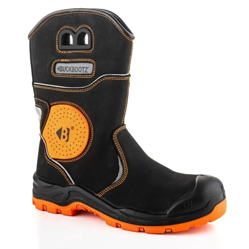 Buckbootz BVIZ5BKOR Buckzviz Rigger Boot, Black / Hi-Vis Orange