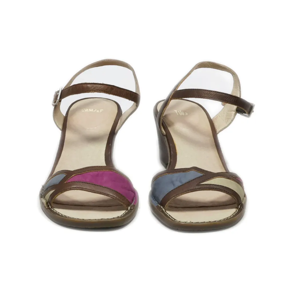 Camper Mid-Heel Sandals Leather Brown Colour For Women