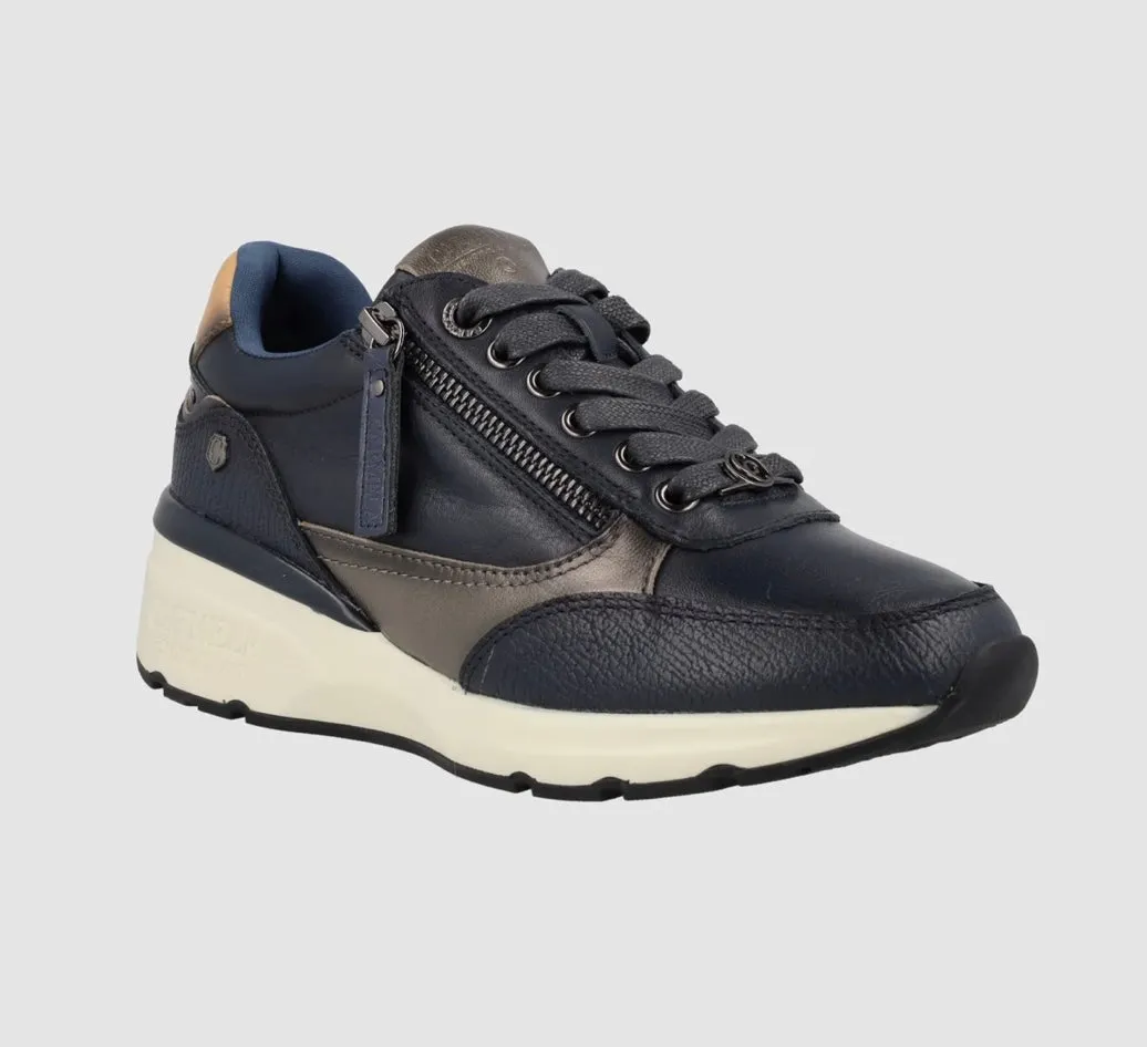 Carmela navy leather sneakers