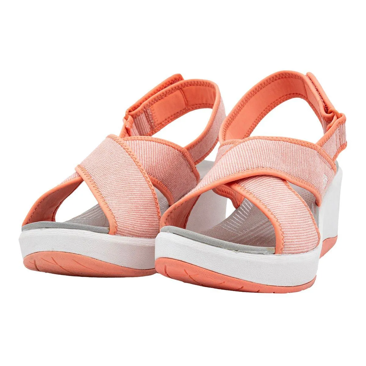 Clarks Cali Cove Wedge Sandals Fabric Orange Colour For Women