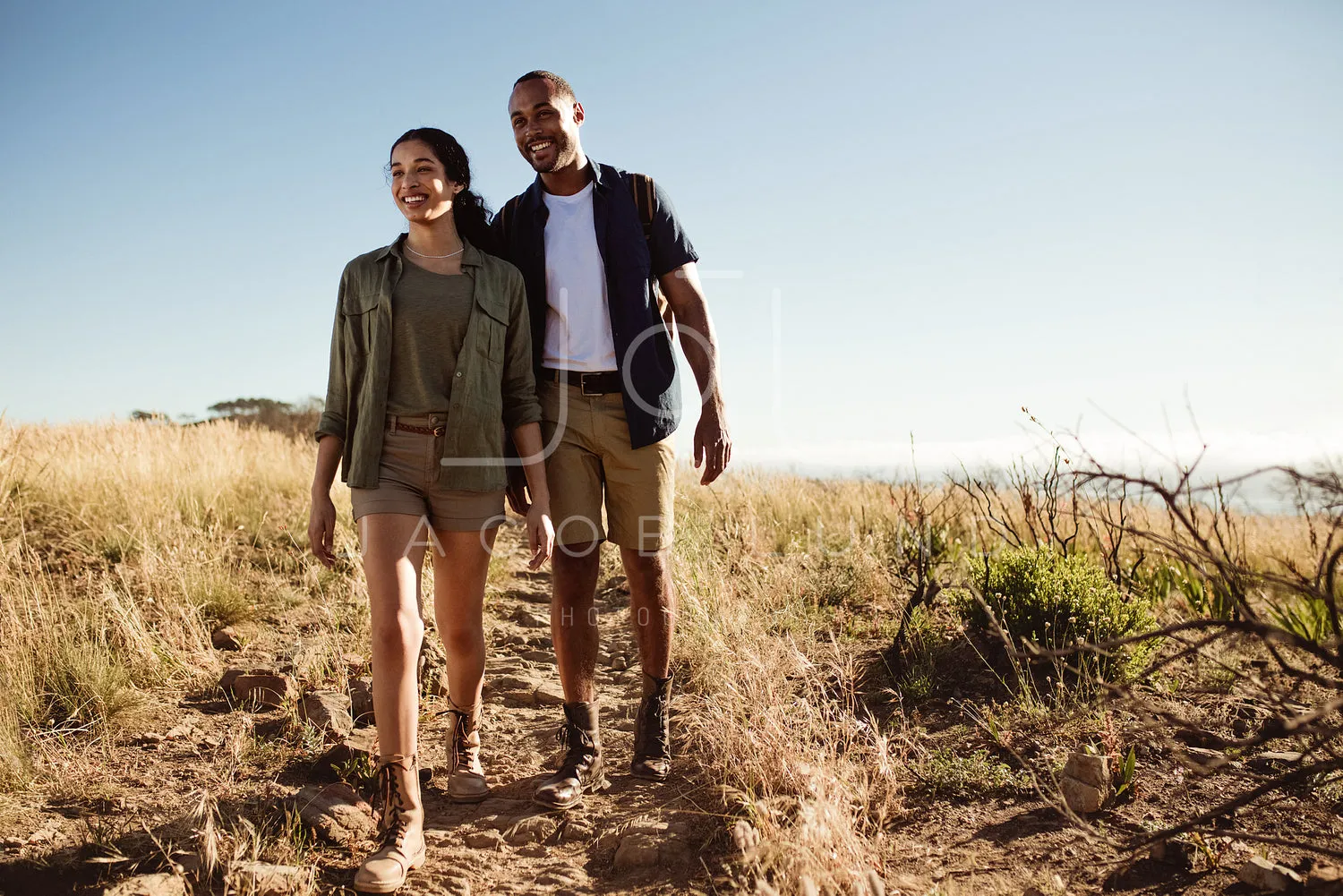 Couple on a wonderful hiking trip