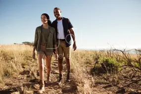 Couple on a wonderful hiking trip