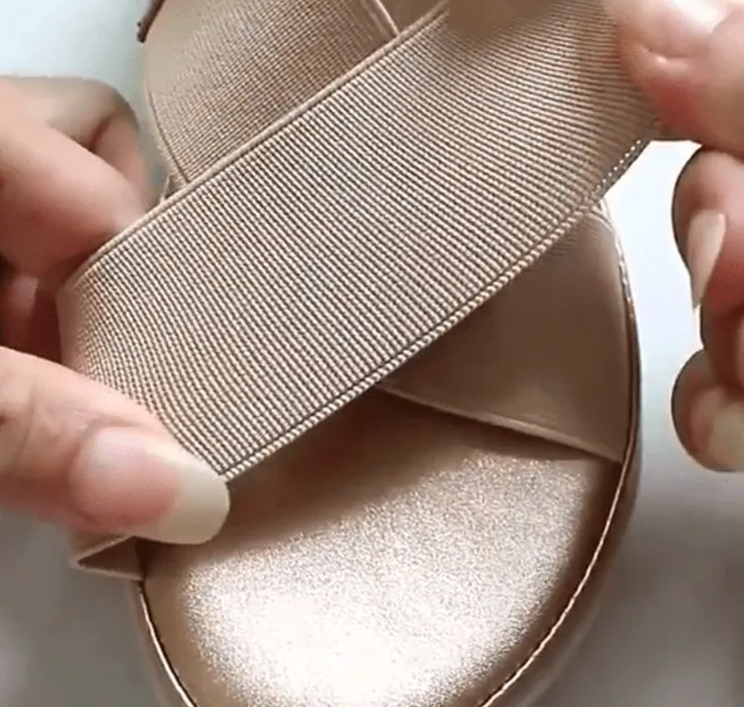 Giulia Elastic Flat Bunion Protective Wide Sandals