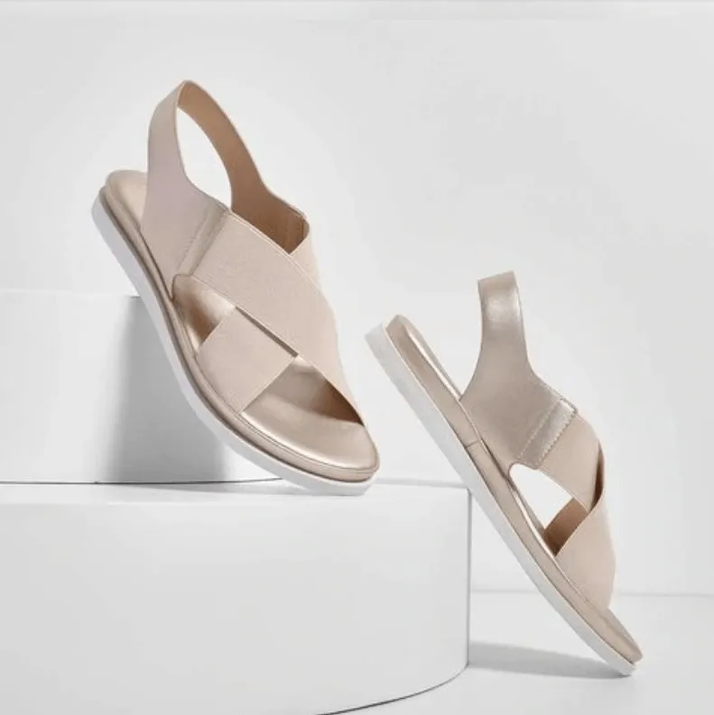 Giulia Elastic Flat Bunion Protective Wide Sandals