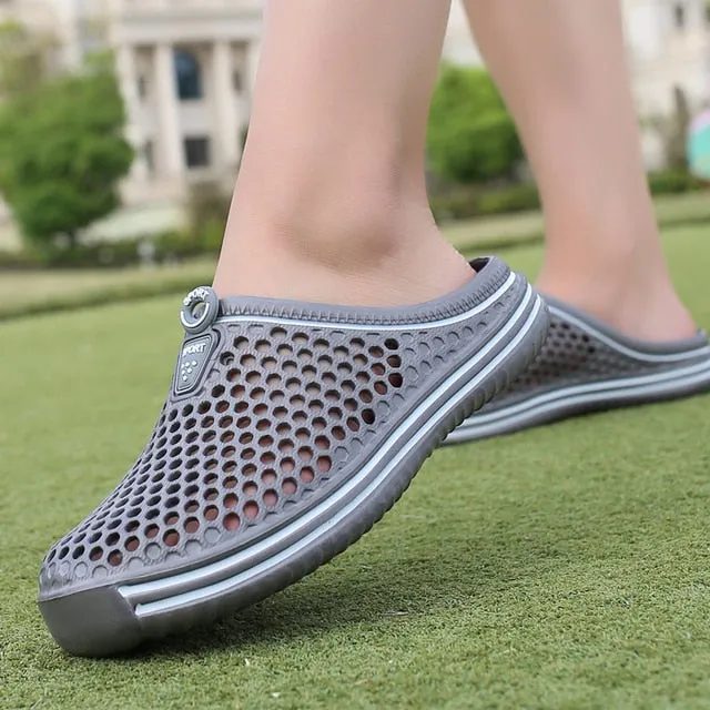 Men's Beach Shoes Slippers Unisex Hollow Out Casual Couple Beach Sandals Flip Flops Non-Slip Water Shoes for Men
