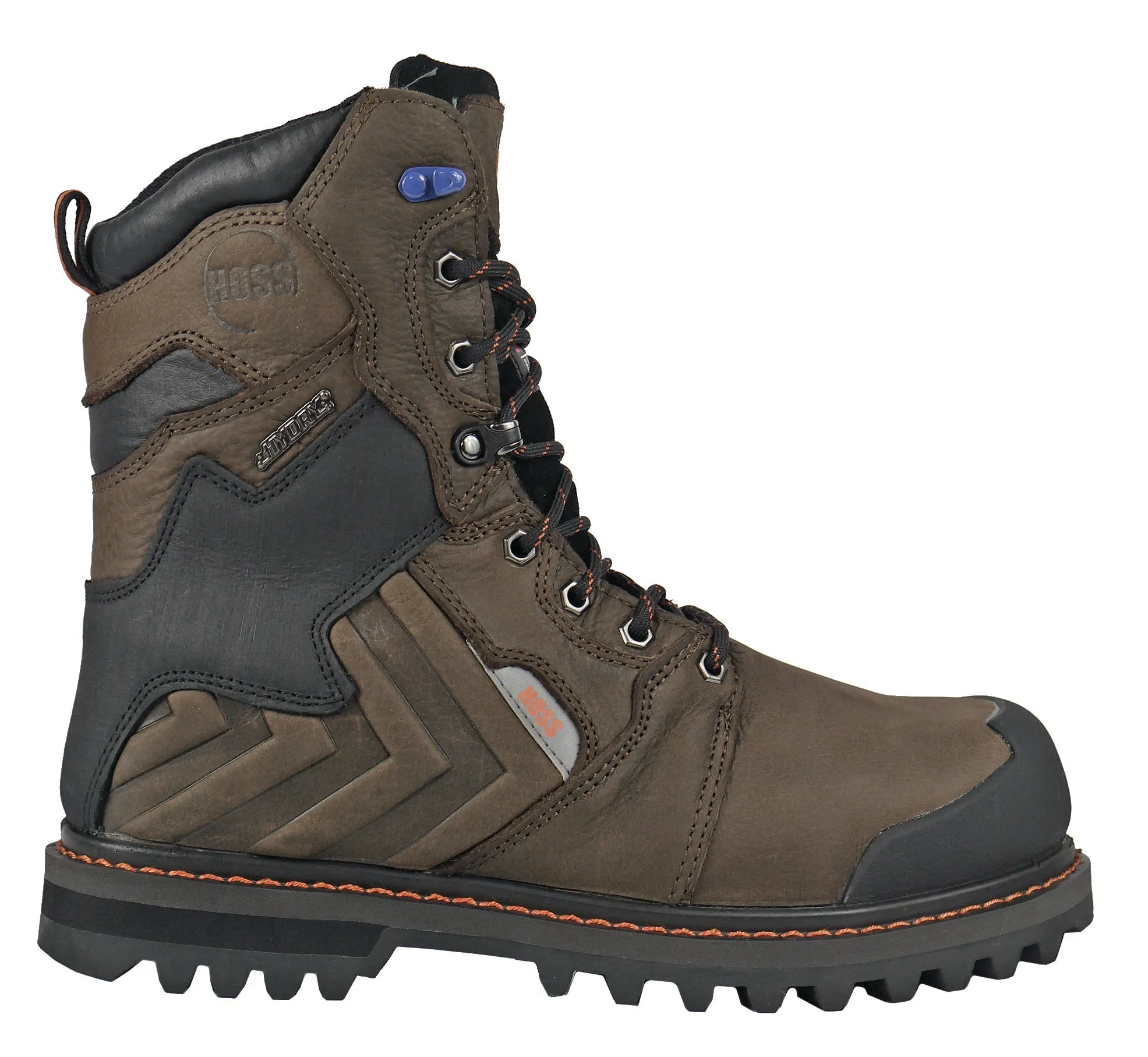 Men's Hoss 8" Bronc Brown, EH, PR, WP, Insulated Soft Toe Boot