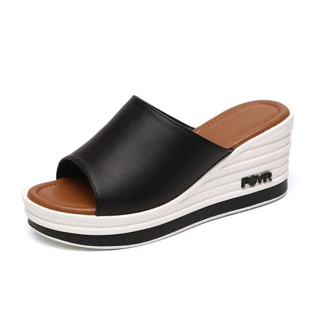 Sandals Women's Flip-flops Beach Shoes on Platform, Fashion White Zapatos Mujer 2025, Casual Summer Rubber Slippers