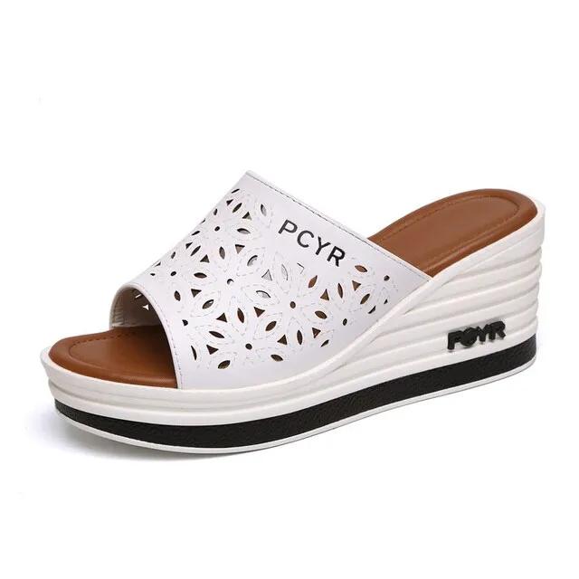 Sandals Women's Flip-flops Beach Shoes on Platform, Fashion White Zapatos Mujer 2025, Casual Summer Rubber Slippers