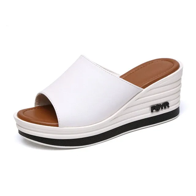 Sandals Women's Flip-flops Beach Shoes on Platform, Fashion White Zapatos Mujer 2025, Casual Summer Rubber Slippers