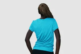 Women's short-sleeved walking t-shirt-Turquoise