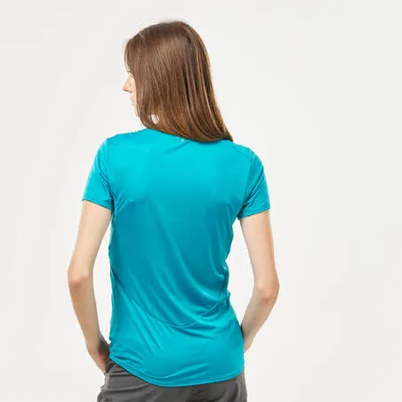 Women's short-sleeved walking t-shirt-Turquoise